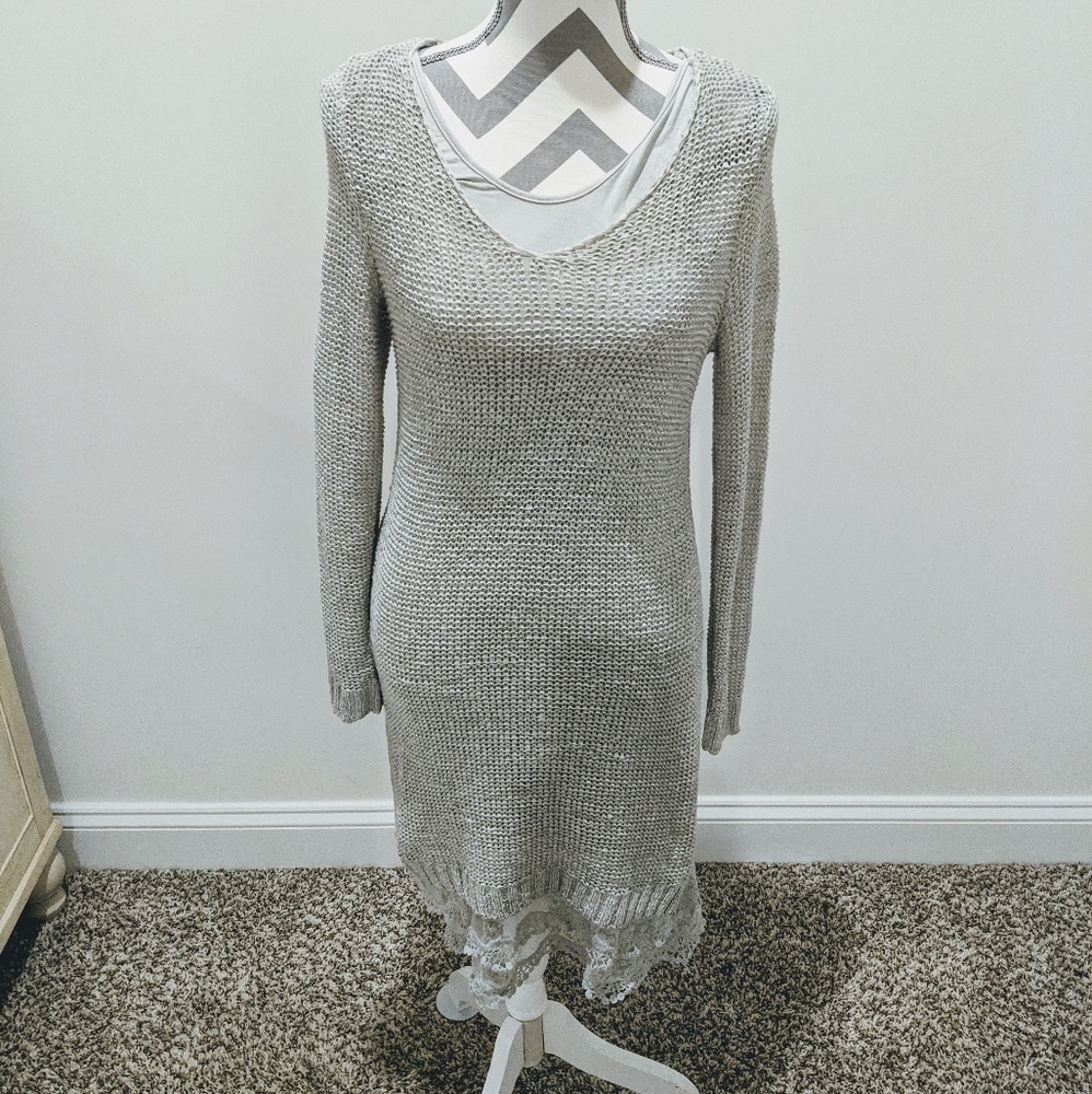 Mesh knit dress